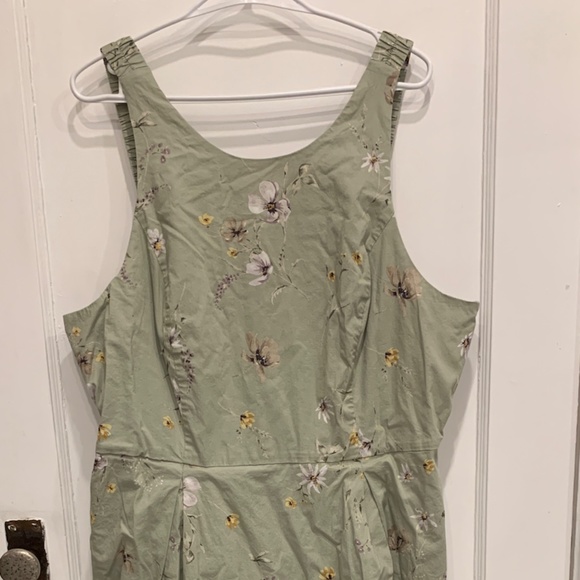 Sleeveless Open Back Fit & Flare Printed Midi Dress Size 2X - Picture 4 of 14